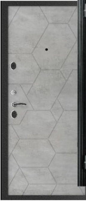 Дверь металл Купер-1, 870*2050 ПРАВАЯ, Серебро/ ПВХ Панель 8мм 3876 Бетон /В
