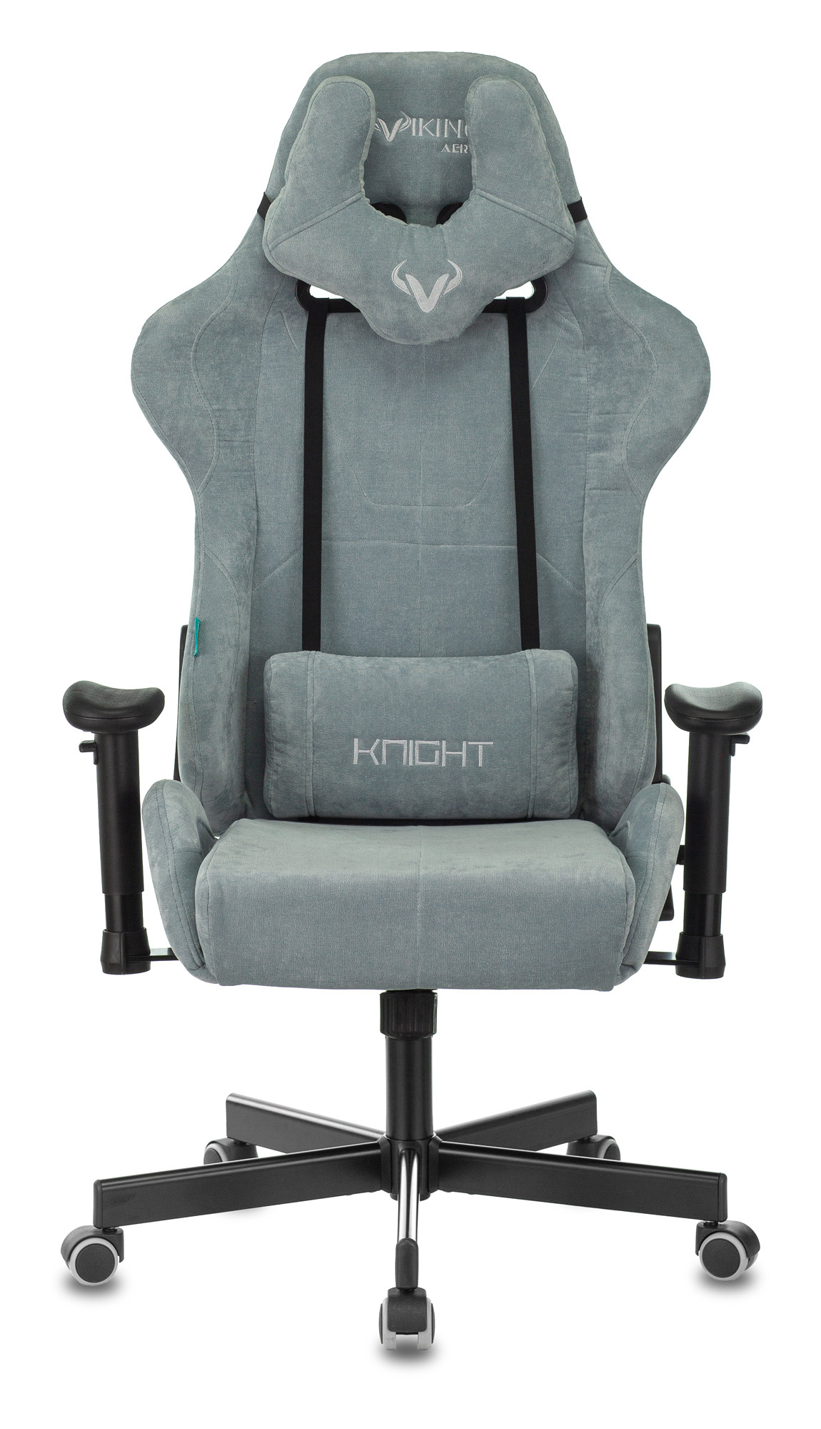 Кресло геймерское Zombie VIKING KNIGHT ткань Fabric серо-голубой Light-28 Бюрократ нагрузка 120 кг