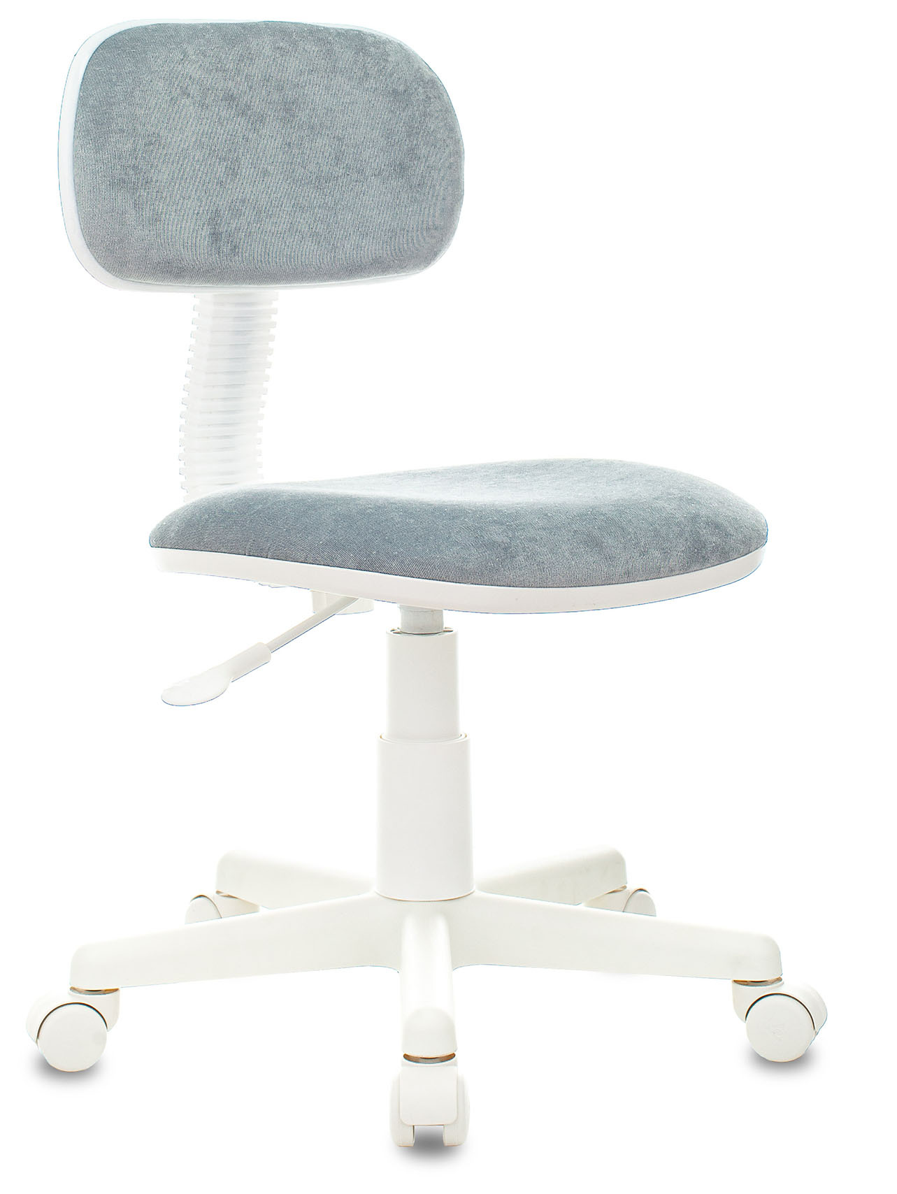 Кресло CH-W201NX ткань Light-28 серо-голубой,опора пластик белый Бюрократ нагрузка до 100 кг