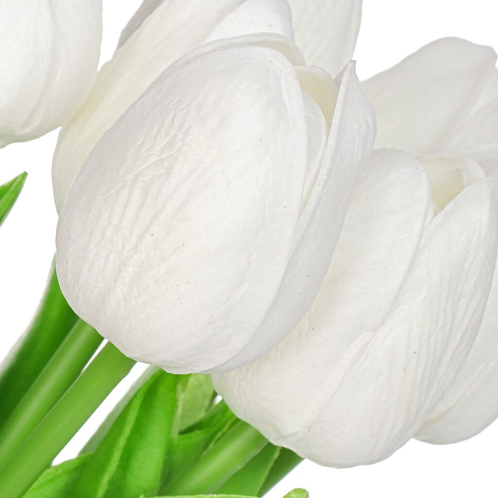 Цветы букет 7шт Тюльпаны 33см белый Y6-10420