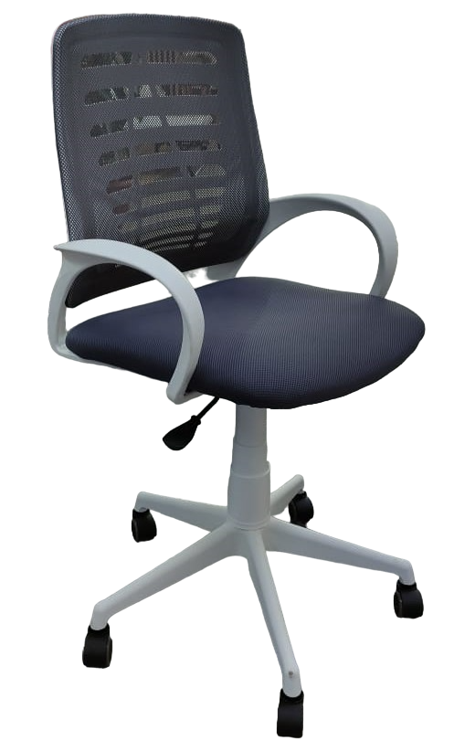 Кресло ИРИС WHITE цвет:Сетка TW темно-серая,пластик Белый нагрузка 90 кг OLSS