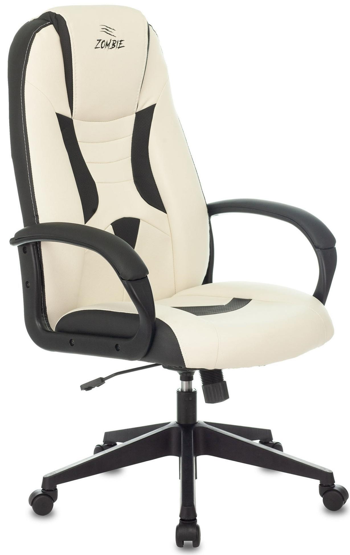 Кресло геймерское ZOMBIE 8 WHITE цвет:Белый/Черный,пластик Бюрократ нагрузка 120 кг